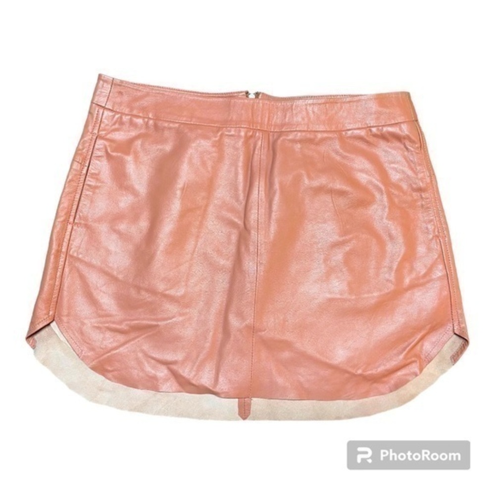 Karinna Giraldi leather rose gold leather skirt